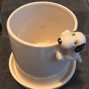 Vintage Snoopy Planter and Base plate